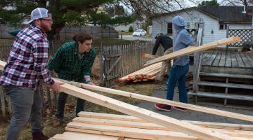 students habitat for humanity lumber wood