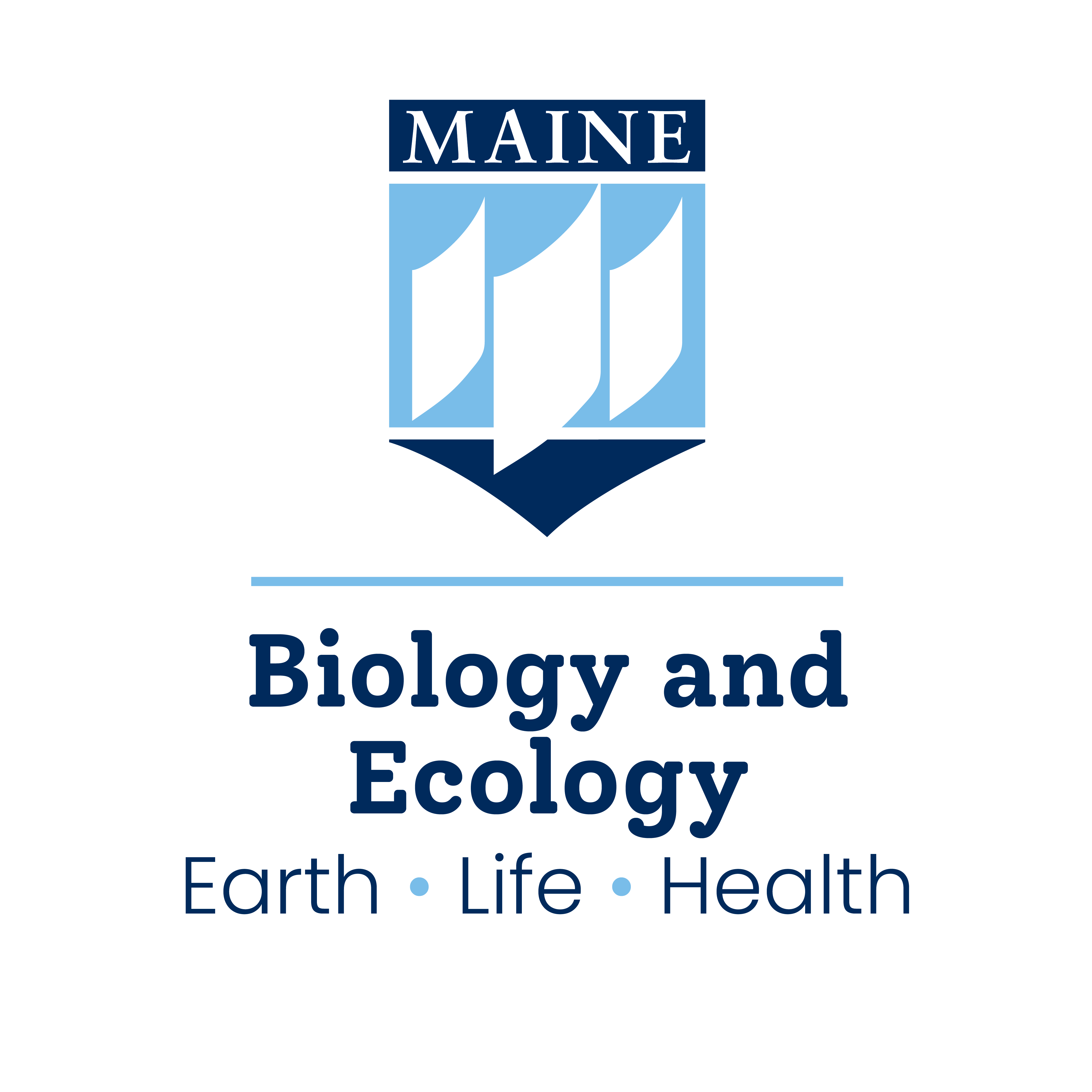UMaine crest, biology and ecology, earth • life • health