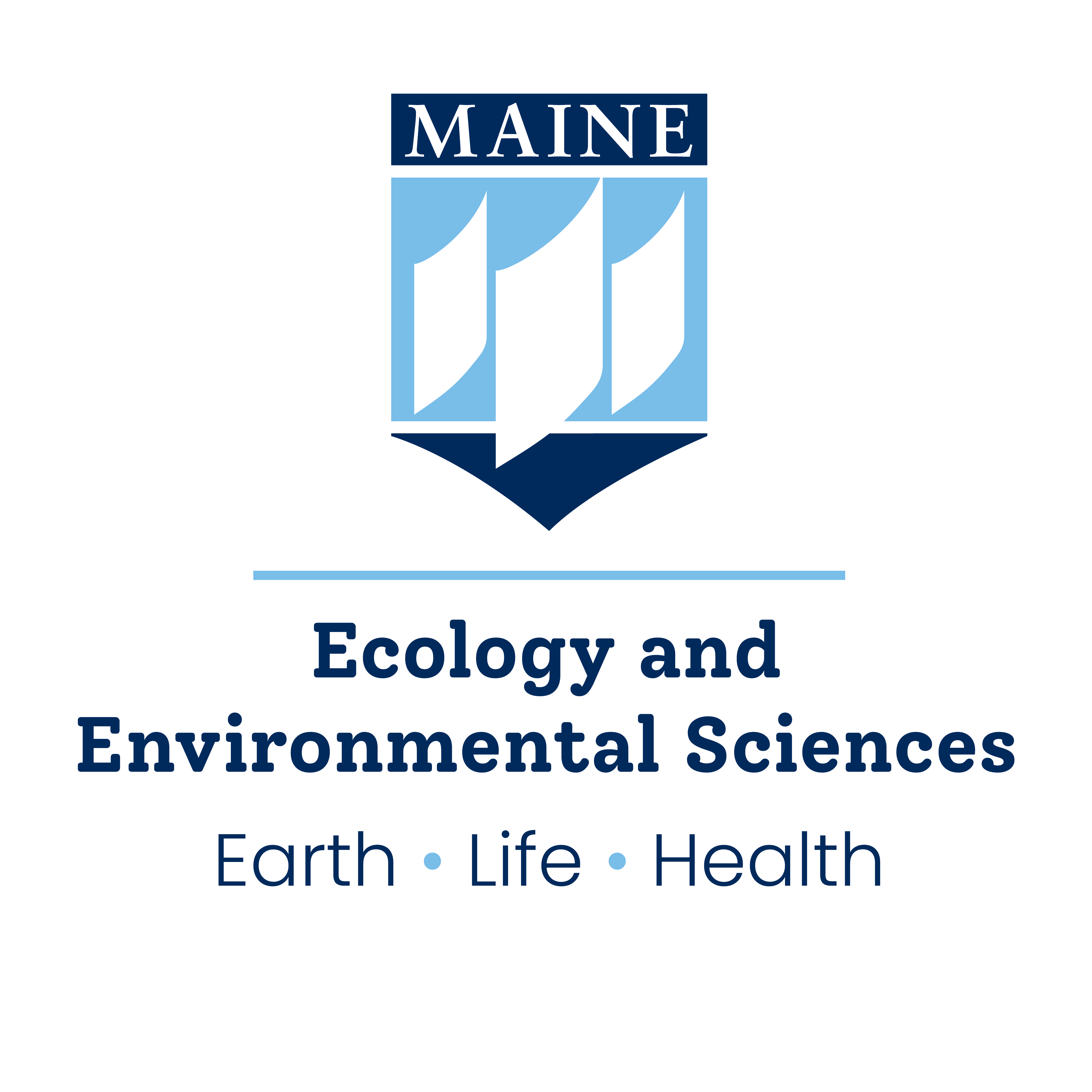 UMaine crest, ecology and environmental sciences, earth • life • health