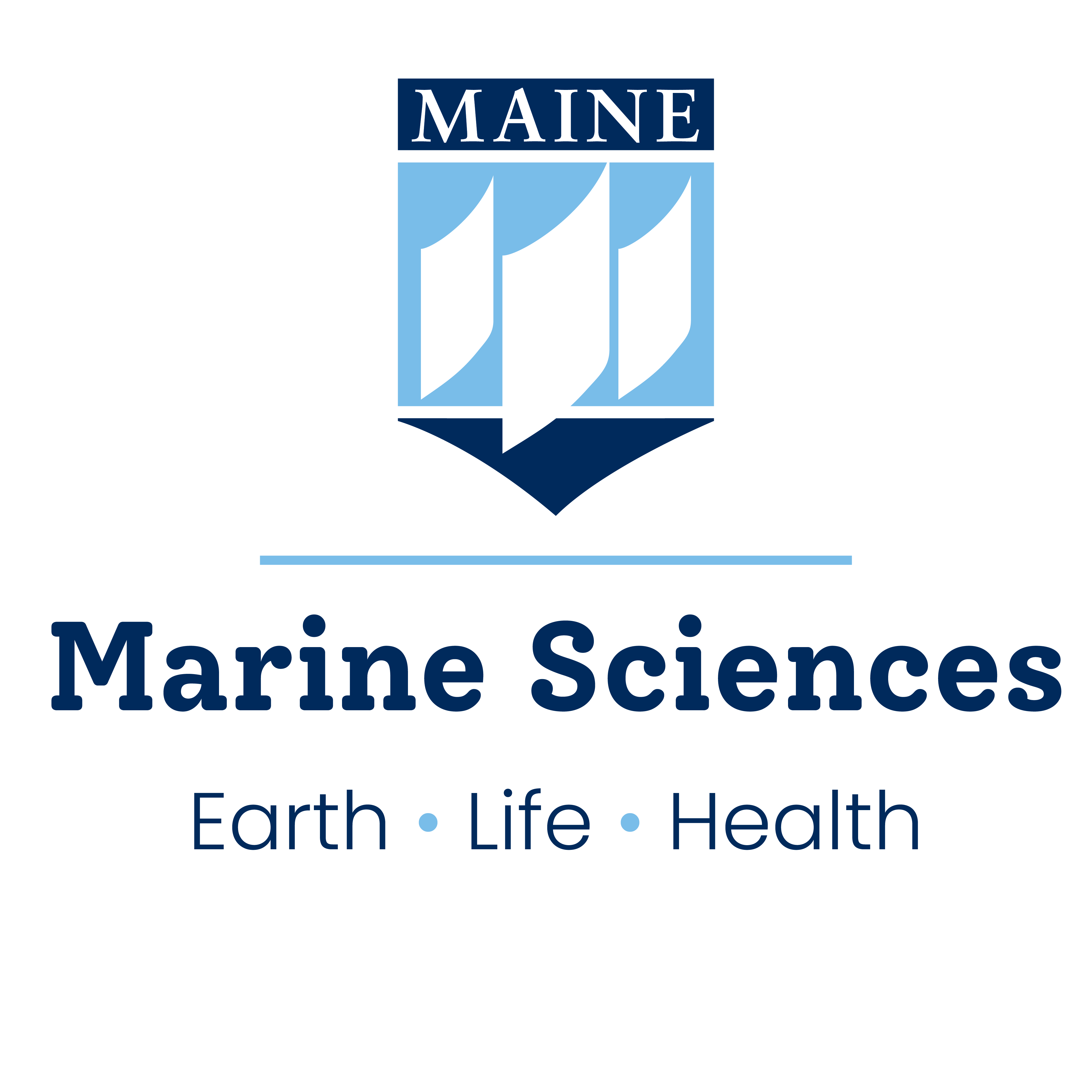 UMaine crest, marine sciences, earth • life • health