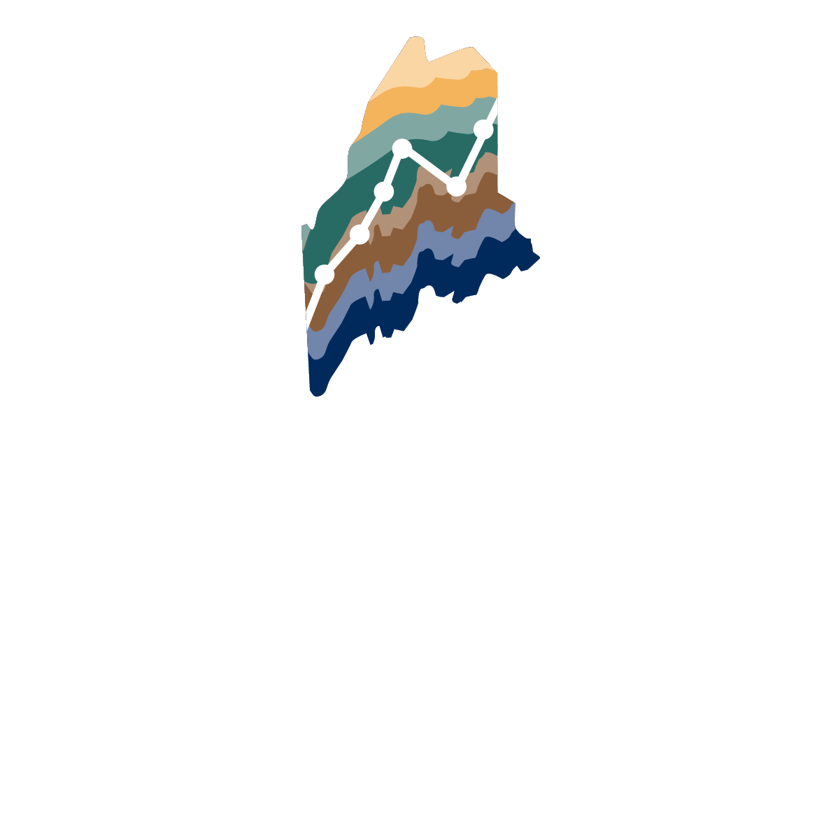 Graphic mark for UMaine's Maine Agricultural and Forest Experiment Station in white vertical format