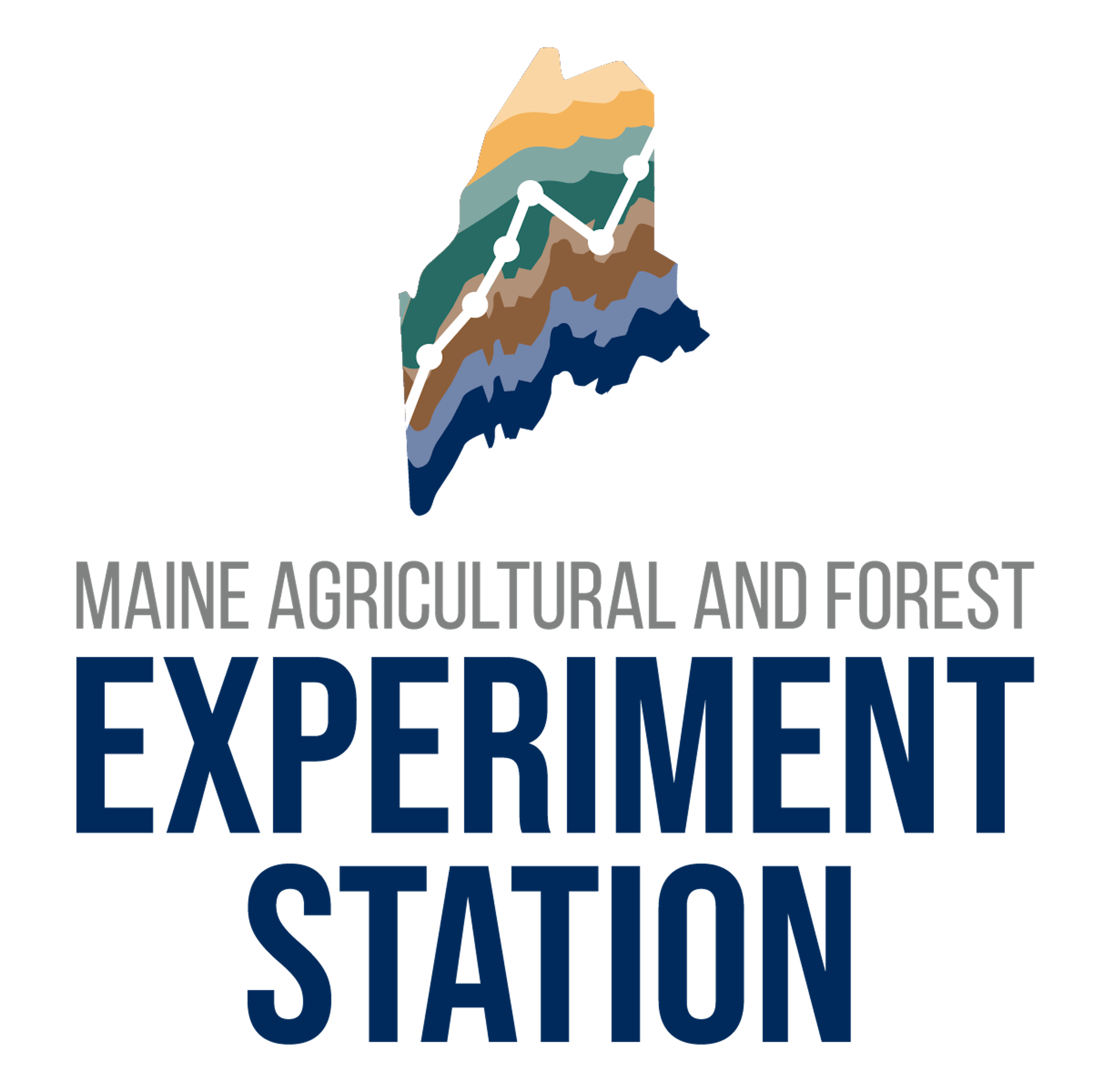 Graphic mark for UMaine's Maine Agricultural and Forest Experiment Station in vertical format