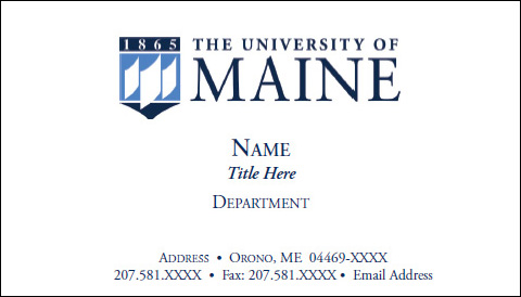 Example of UMaine business card
